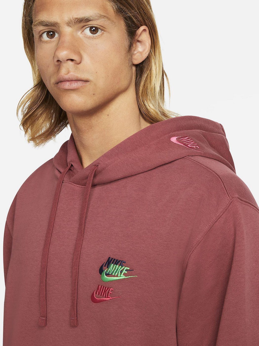 Суитшърт Nike Men’s Sportswear Fleece Embroidered Logo Cedar Heather - Image 3