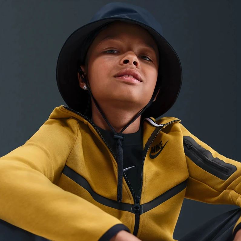 Детски суитшърт Nike Tech Fleece Full-Zip Sweatshirt Ochre/Black - Image 3