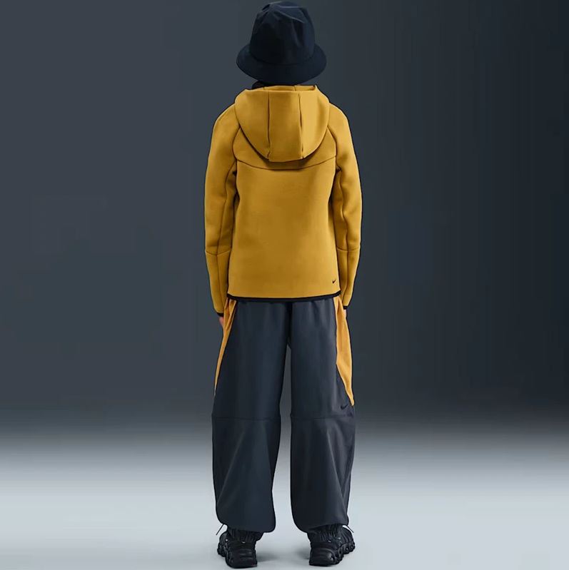 Детски суитшърт Nike Tech Fleece Full-Zip Sweatshirt Ochre/Black - Image 5