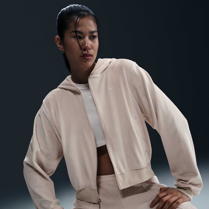 Суитшърт Nike Chill Knit Women's Loose Velour Orewood Brown