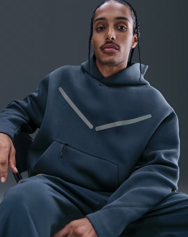 Суитшърт Nike Tech Pullover Hoodie Reflective Accents Thunder Blue - Image 2