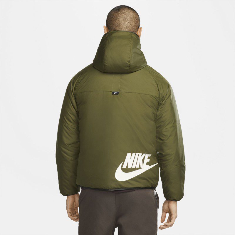 Яке Nike Men’s NSW Therma-Fit Legacy Reversible 2 Faces Hooded Jacket Rough Green/Sequoia/Sail - Image 2