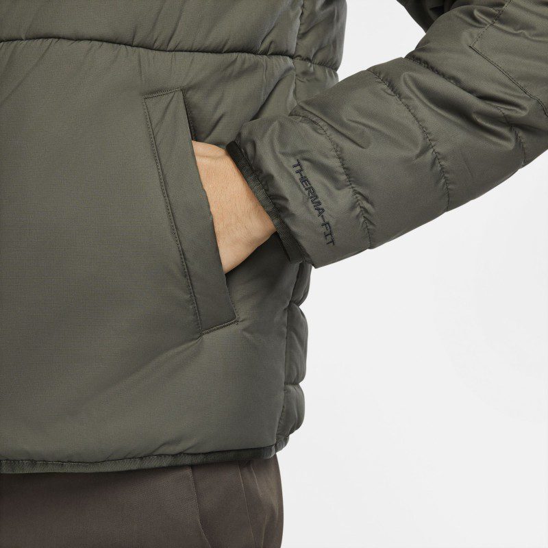Яке Nike Men’s NSW Therma-Fit Legacy Reversible 2 Faces Hooded Jacket Rough Green/Sequoia/Sail - Image 11