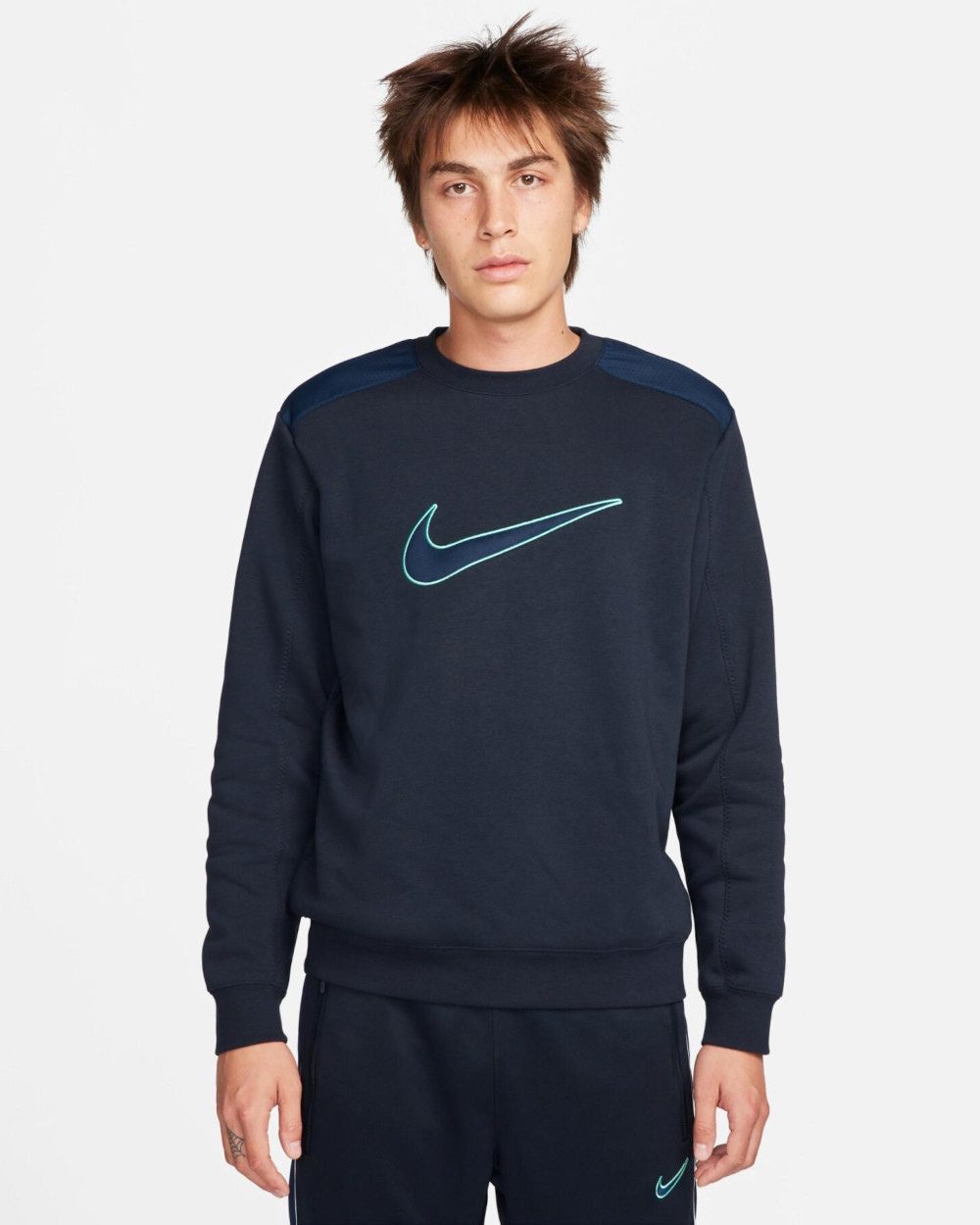 Суитшърт Men's Nike Sportswear SP Fleece Crew BB Black & Navy Sweatshirt