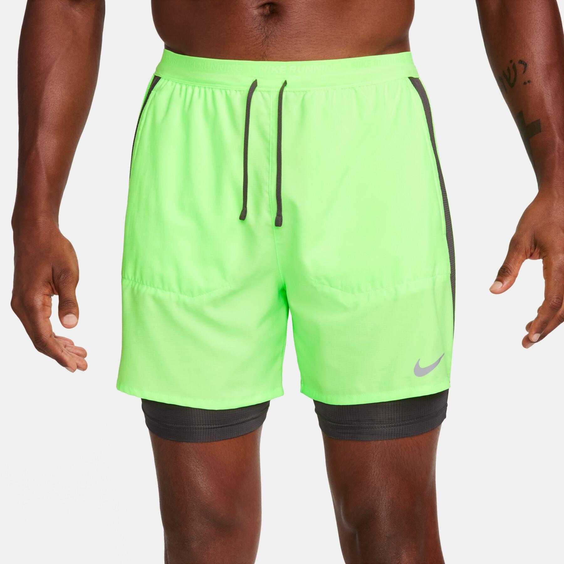 Къси панталони Nike Men’s Stride Dri-Fit 5” Hybrid 2 in 1 Shorts Lime Blast/Medium Ash
