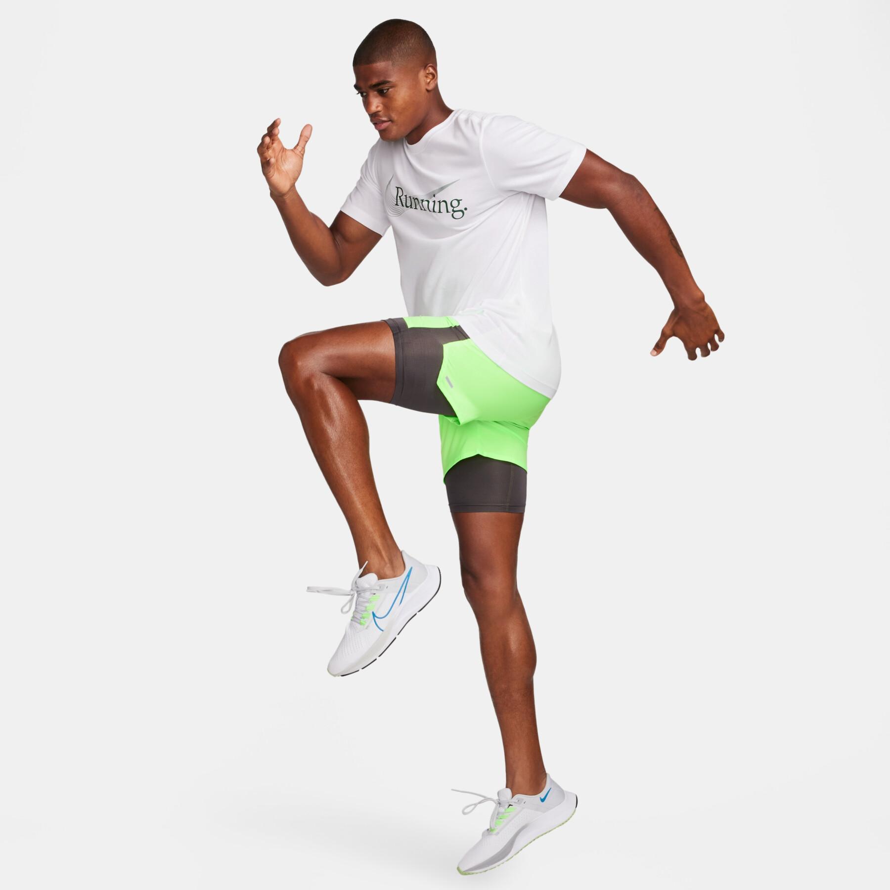 Къси панталони Nike Men’s Stride Dri-Fit 5” Hybrid 2 in 1 Shorts Lime Blast/Medium Ash - Image 8