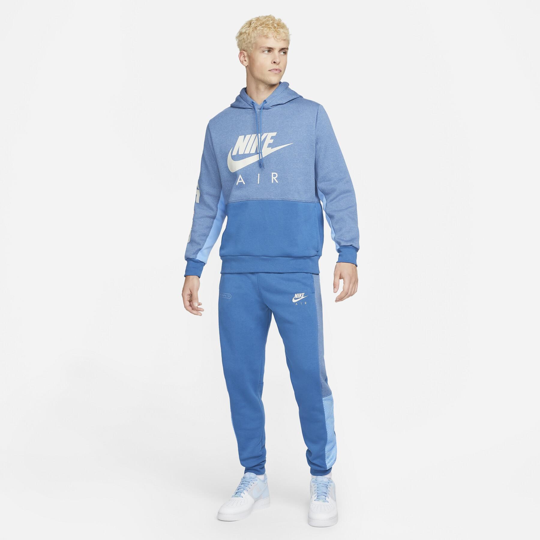 Мъжки екип Nike Air Fleece Brushed Tracksuit Blue