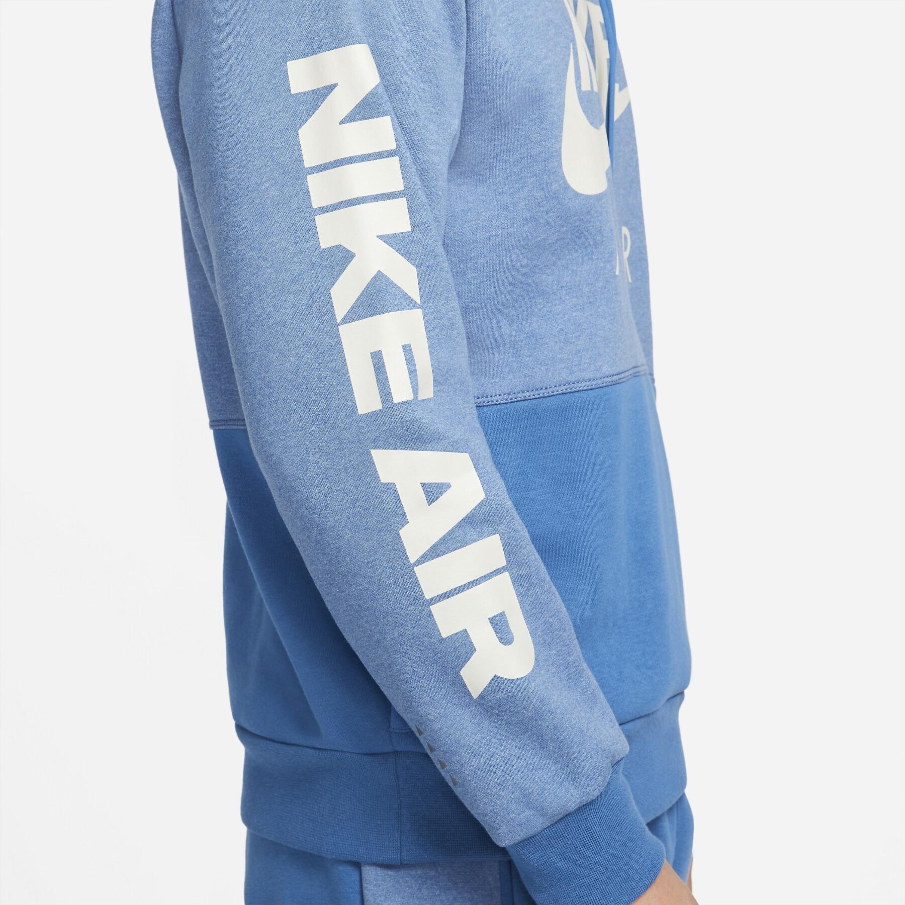 Мъжки екип Nike Air Fleece Brushed Tracksuit Blue - Image 7