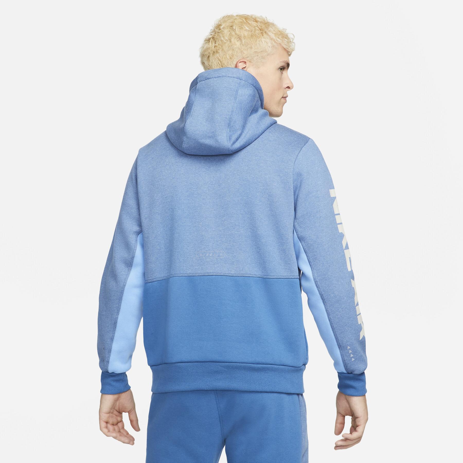 Мъжки екип Nike Air Fleece Brushed Tracksuit Blue - Image 4