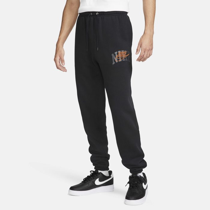 Мъжки панталон Nike Club Fleece Men's Cuffed Trousers Black/Safety Orange
