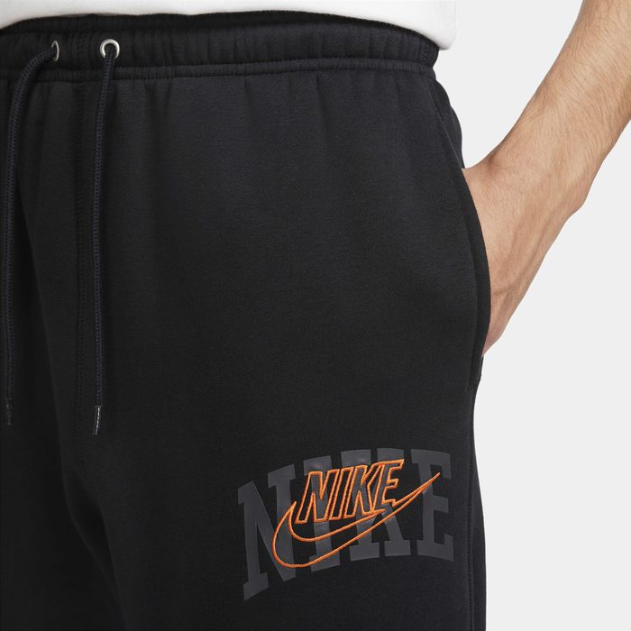 Мъжки панталон Nike Club Fleece Men's Cuffed Trousers Black/Safety Orange - Image 3