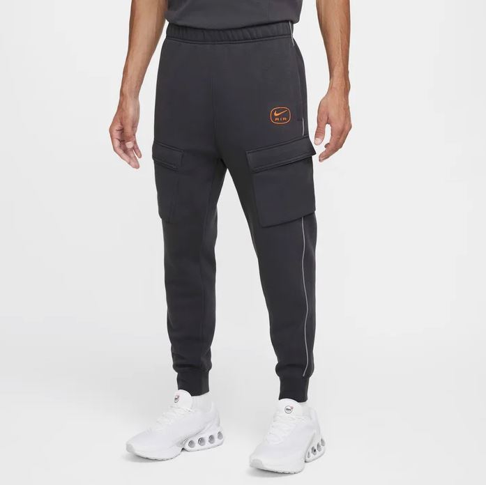 Мъжки панталон Nike Air Men's Fleece Cargo Trousers Anthracite/Safety Orange