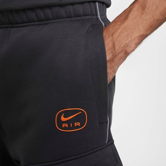 Мъжки панталон Nike Air Men's Fleece Cargo Trousers Anthracite/Safety Orange - Image 3