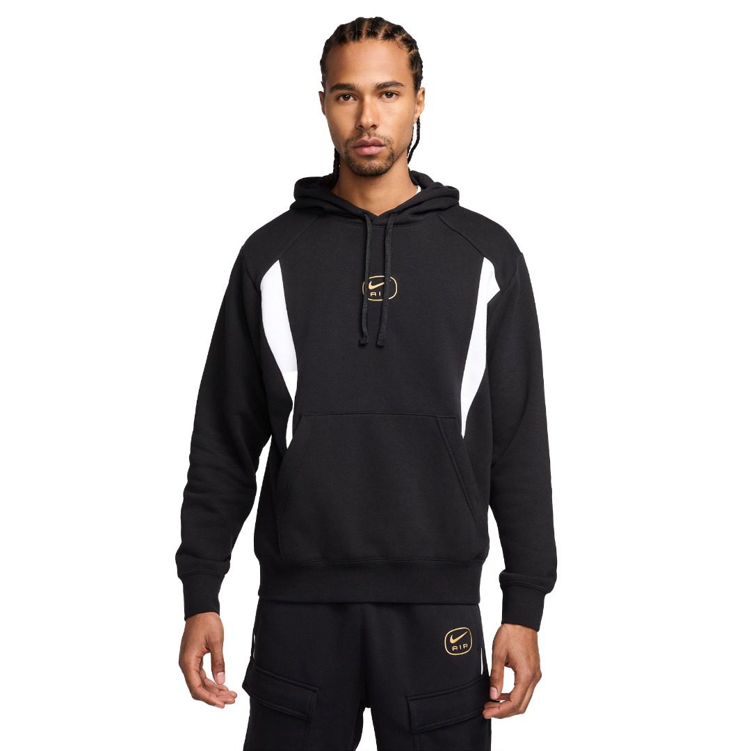 Мъжки екип Nike Air Fleece Tracksuit Black/Gold - Image 2