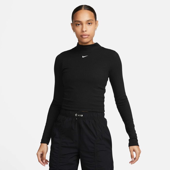 Дамска Блуза Nike Essential Ribbed Mock-Neck Long-Sleeve Top
