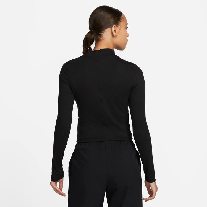 Дамска Блуза Nike Essential Ribbed Mock-Neck Long-Sleeve Top - Image 2