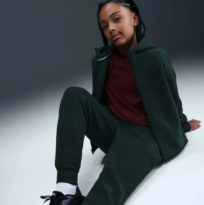 Детски панталон Nike Sportswear Tech Fleece Seaweed - Image 5