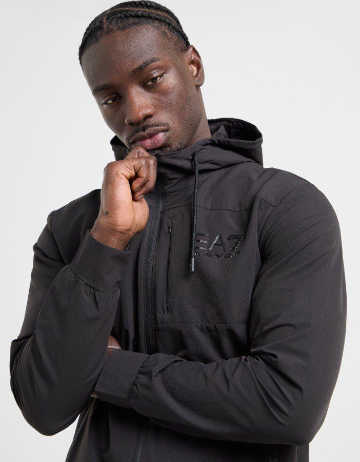 Горнище EA7 Emporio Armani Woven Tech Full Zip Hoodie - Image 2
