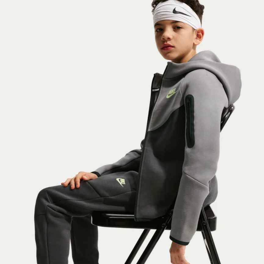 Детски Екип Nike Sportswear Tech Fleece Pencil Point/Anthracite - Image 3
