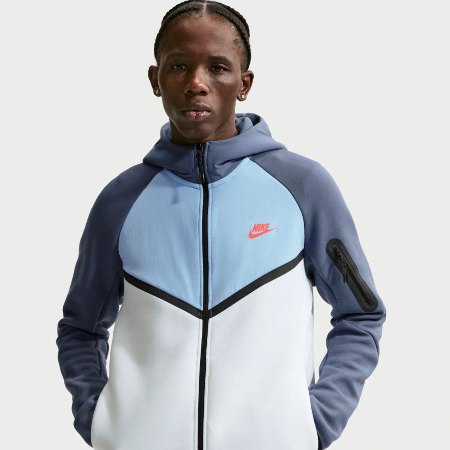Суитшърт Nike Tech Fleece Windrunner Full-Zip White/Psychic Blue