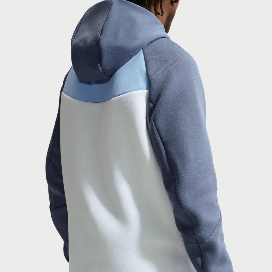 Суитшърт Nike Tech Fleece Windrunner Full-Zip White/Psychic Blue - Image 3