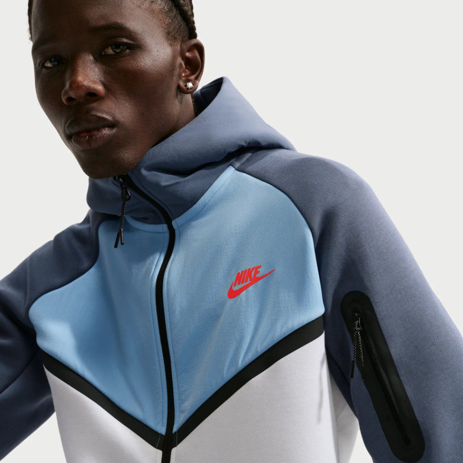 Суитшърт Nike Tech Fleece Windrunner Full-Zip White/Psychic Blue - Image 2