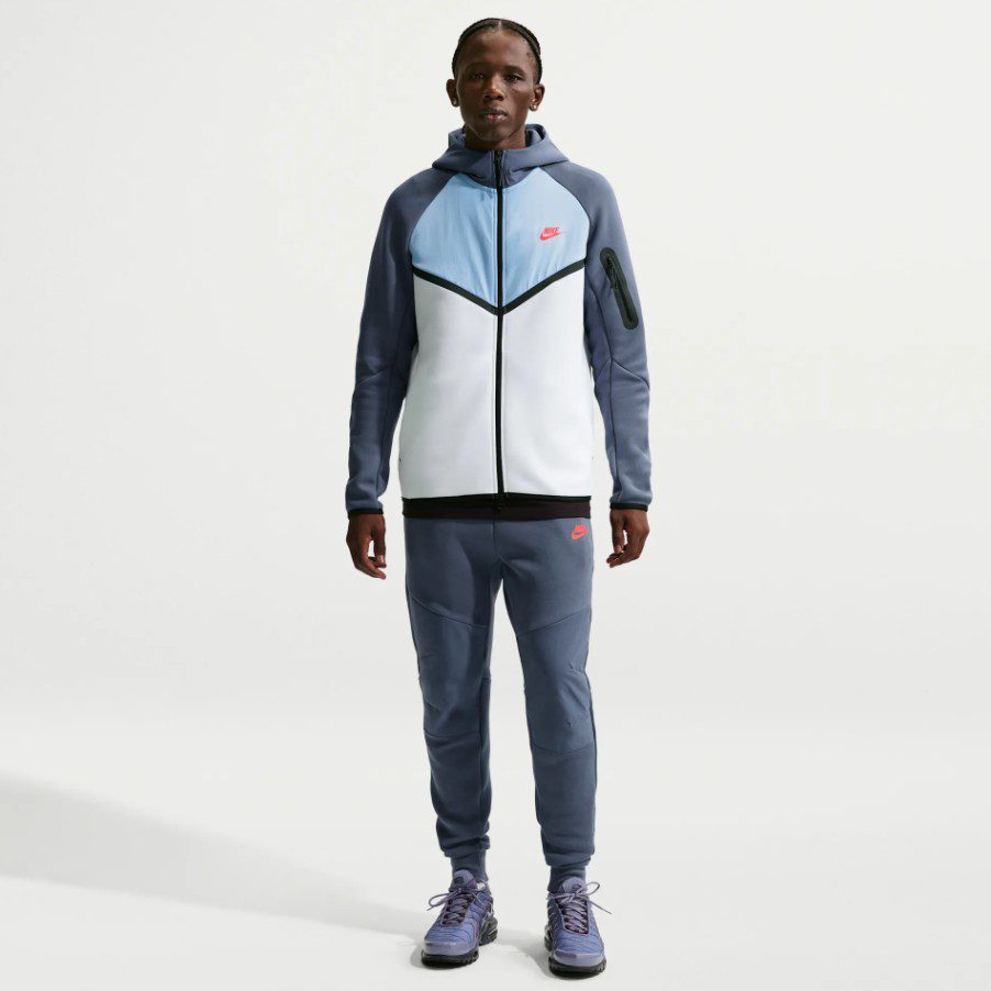 Суитшърт Nike Tech Fleece Windrunner Full-Zip White/Psychic Blue - Image 4