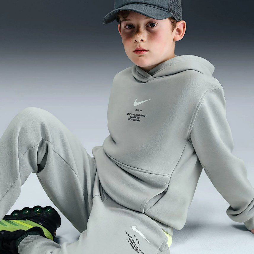 Детски Екип Nike Swoosh Athletics Tracksuit Grey - Image 3