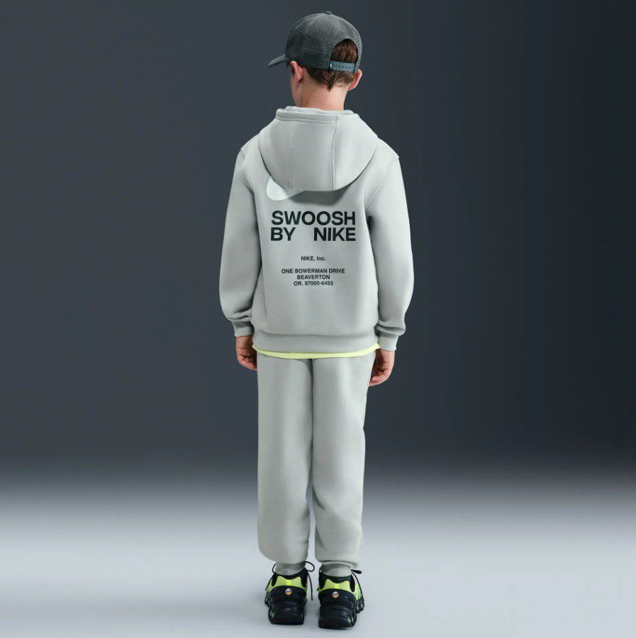 Детски Екип Nike Swoosh Athletics Tracksuit Grey - Image 2
