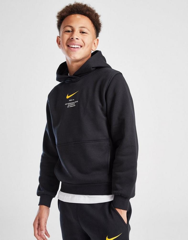 Детски Екип Nike Swoosh Athletics Tracksuit Black/Gold - Image 2