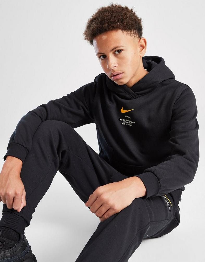 Детски Екип Nike Swoosh Athletics Tracksuit Black/Gold - Image 3